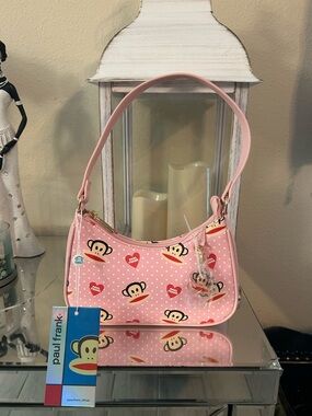Paul Frank Pink Julius Heart Print Mini Shoulder Bag